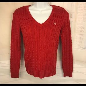 Ralph Lauren Cable Knit Sweater Red Size S